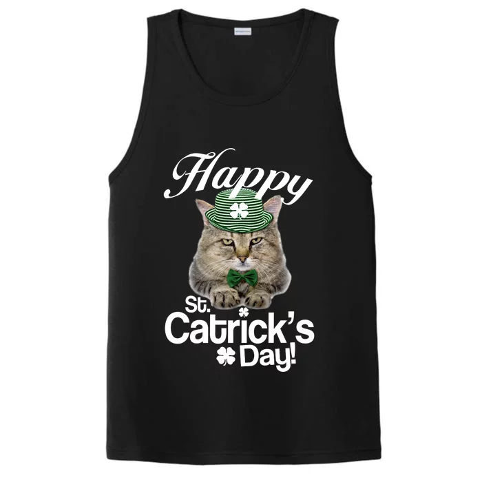 Happy St Catrick's Day Irish Cat Performance Tank