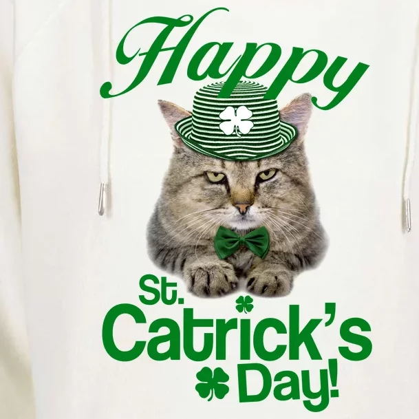 Happy St Catrick's Day Irish Cat Womens Funnel Neck Pullover Hood