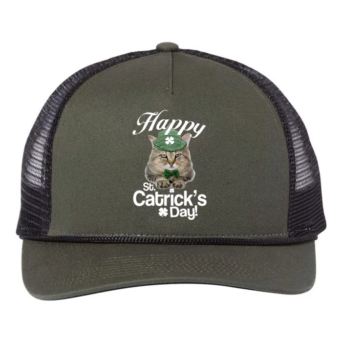 Happy St Catrick's Day Irish Cat Retro Rope Trucker Hat Cap