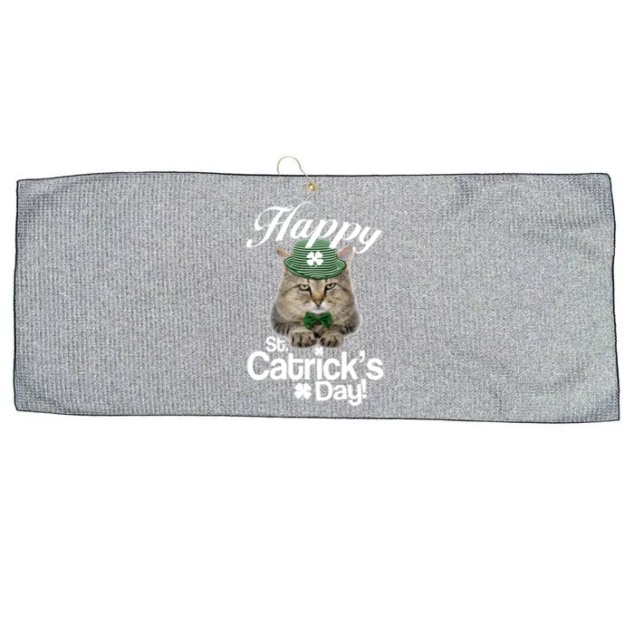 Happy St Catrick's Day Irish Cat Large Microfiber Waffle Golf Towel