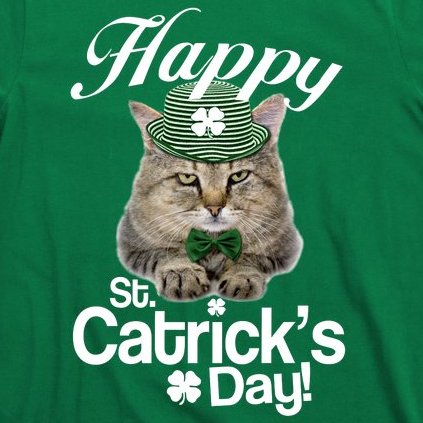 Happy St Catrick's Day Irish Cat T-Shirt