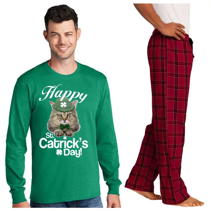 Happy St Catrick's Day Irish Cat Long Sleeve Pajama Set