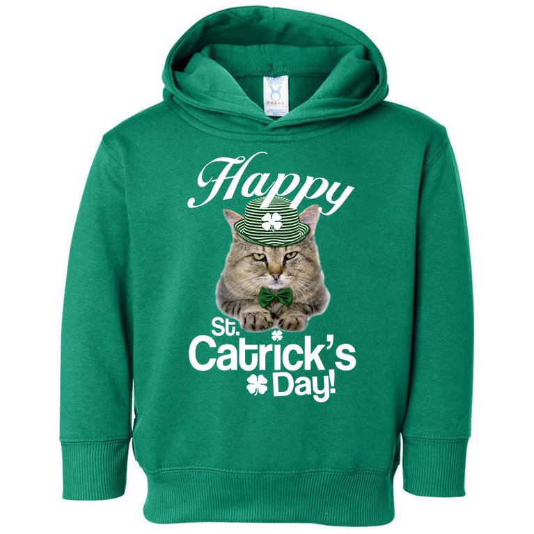 Happy St Catrick's Day Irish Cat Toddler Hoodie