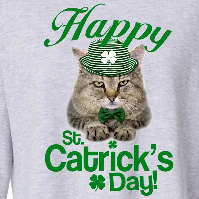 Happy St Catrick's Day Irish Cat Cropped Pullover Crew