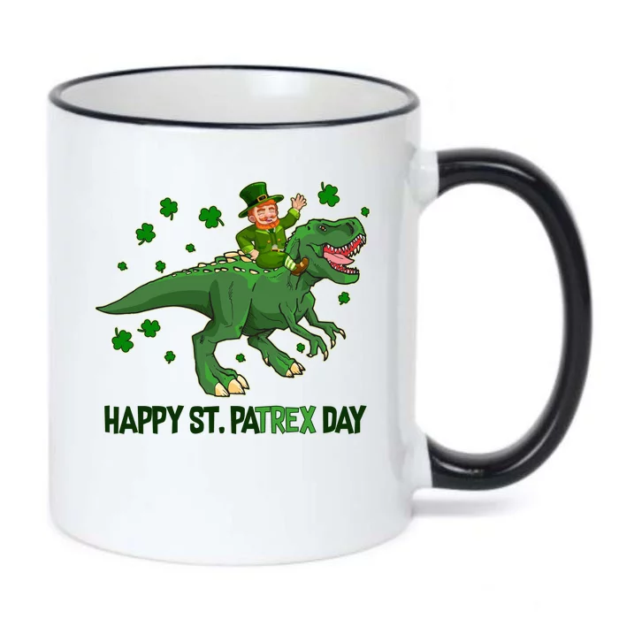 Happy St PaTREX Day Leprechaun Riding T-Rex Dinosaur Black Color Changing Mug