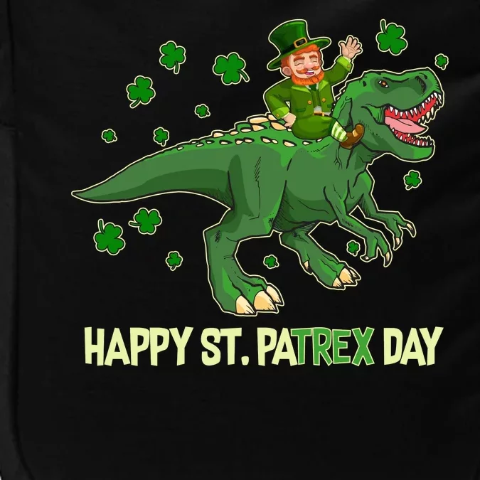 Happy St PaTREX Day Leprechaun Riding T-Rex Dinosaur Impact Tech Backpack