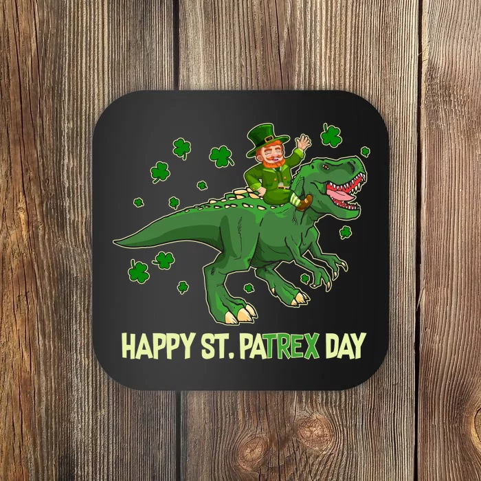 Happy St PaTREX Day Leprechaun Riding T-Rex Dinosaur Coaster