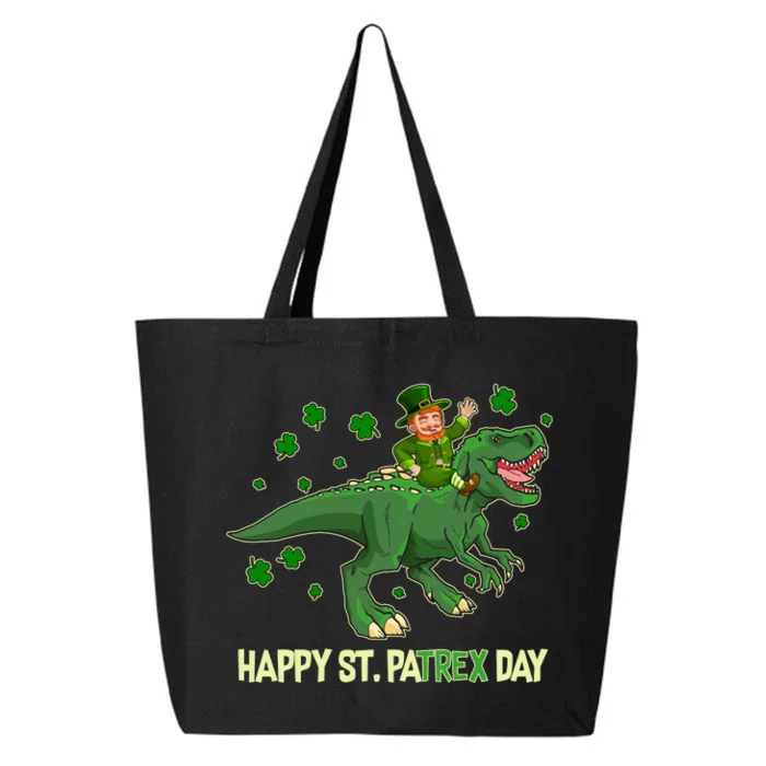 Happy St PaTREX Day Leprechaun Riding T-Rex Dinosaur 25L Jumbo Tote