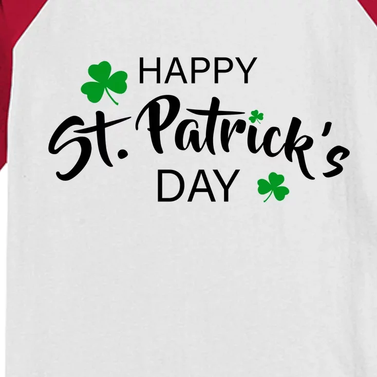 Happy St.Patrick's Day Kids Colorblock Raglan Jersey