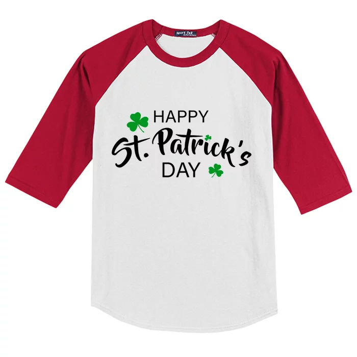 Happy St.Patrick's Day Kids Colorblock Raglan Jersey