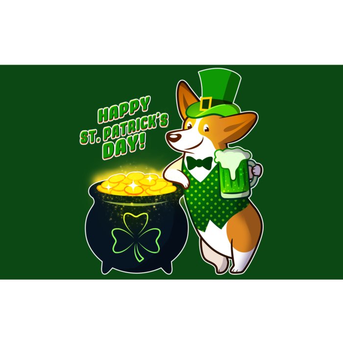 Happy St Patrick's Day Corgi Bumper Sticker