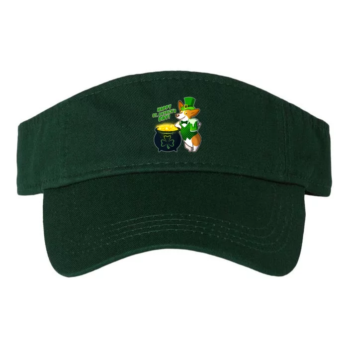 Happy St Patrick's Day Corgi Valucap Bio-Washed Visor