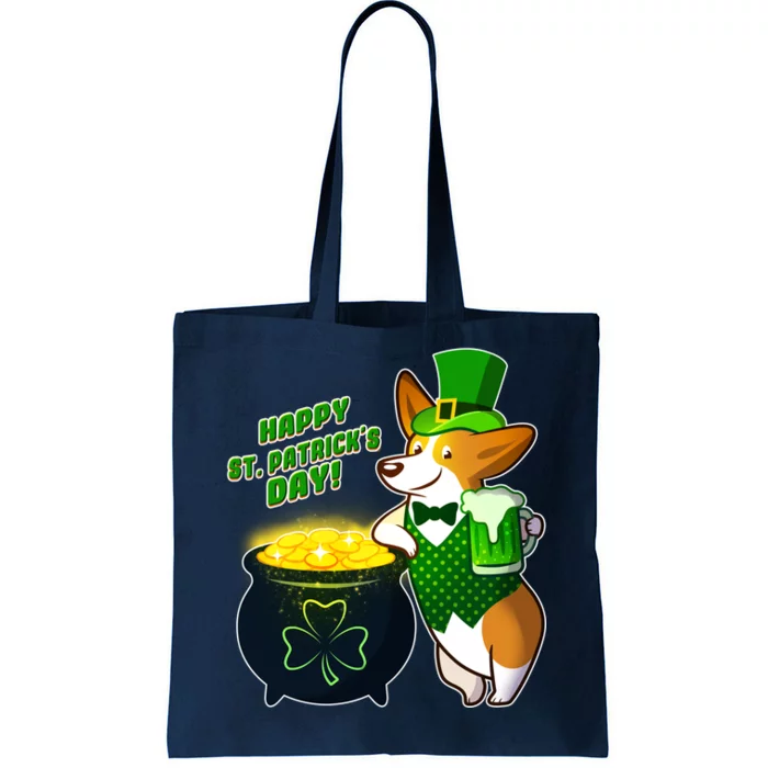 Happy St Patrick's Day Corgi Tote Bag