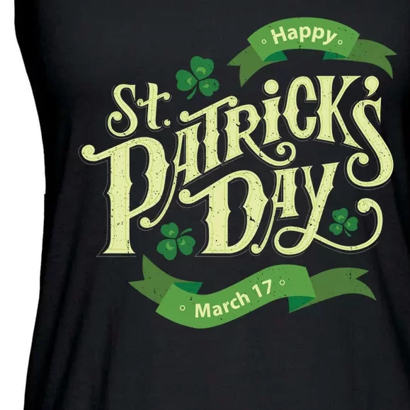 Happy St Patricks Day March 17 Ladies Essential Flowy Tank