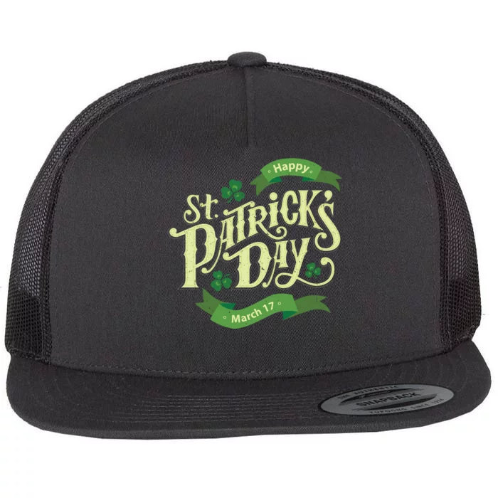 Happy St Patricks Day March 17 Flat Bill Trucker Hat