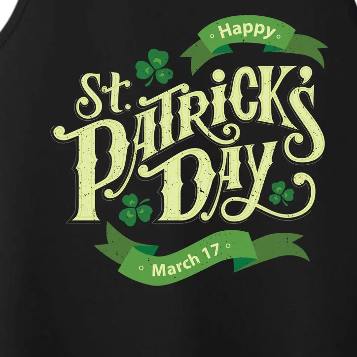 Happy St Patricks Day March 17 Performance Tank