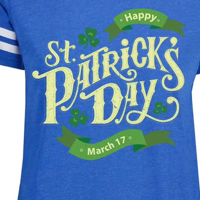 Happy St Patricks Day March 17 Enza Ladies Jersey Football T-Shirt