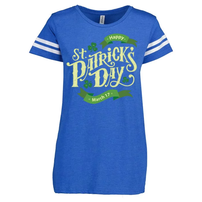 Happy St Patricks Day March 17 Enza Ladies Jersey Football T-Shirt