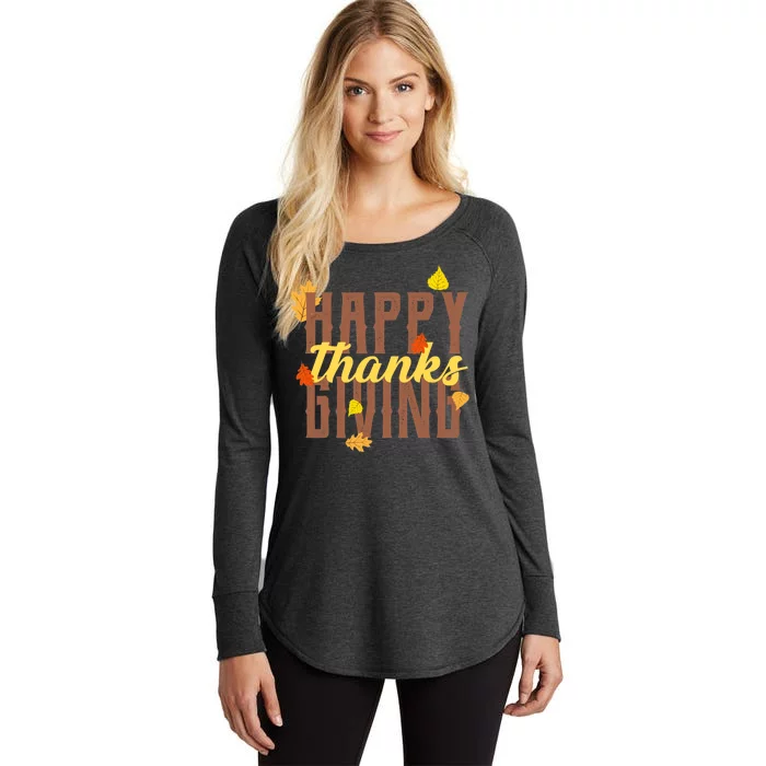 Happy Thanksgiving Women's Perfect Tri Tunic Long Sleeve Shirt