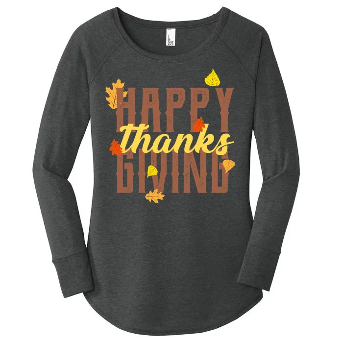 Happy Thanksgiving Women's Perfect Tri Tunic Long Sleeve Shirt