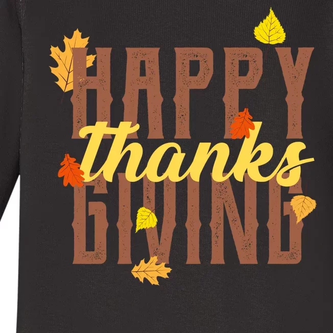 Happy Thanksgiving Baby Long Sleeve Bodysuit