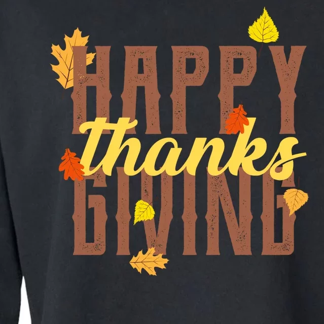 Happy Thanksgiving Cropped Pullover Crew