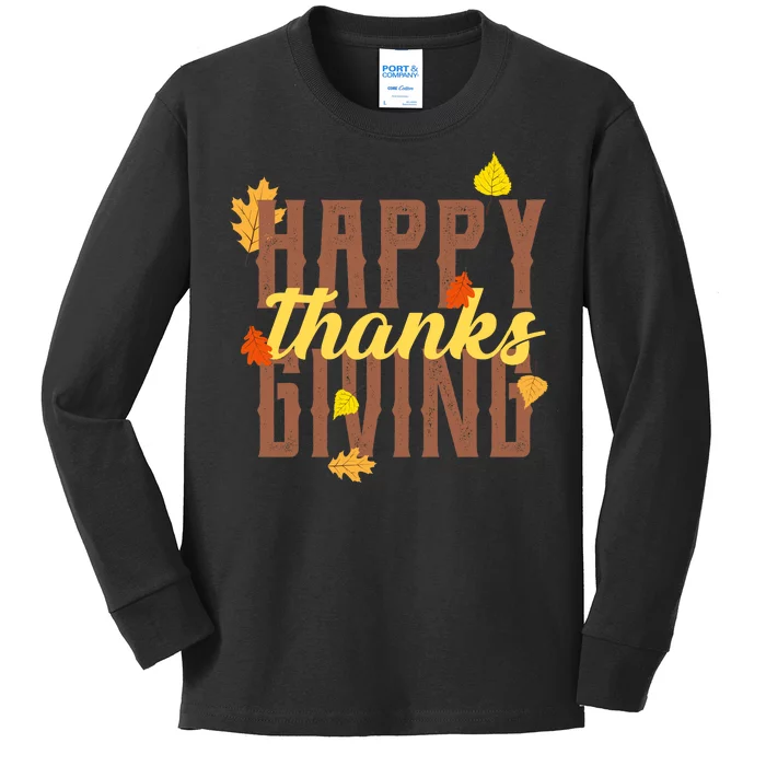 Happy Thanksgiving Kids Long Sleeve Shirt