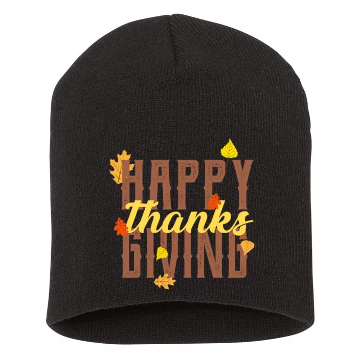 Happy Thanksgiving Short Acrylic Beanie