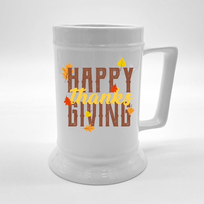 Happy Thanksgiving Front & Back Beer Stein