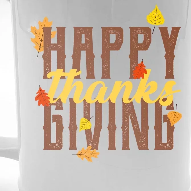 Happy Thanksgiving Front & Back Beer Stein