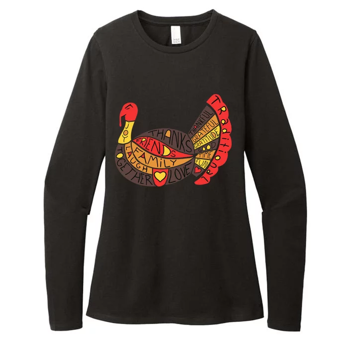 Happy Thanksgiving Day Turkey Womens CVC Long Sleeve Shirt