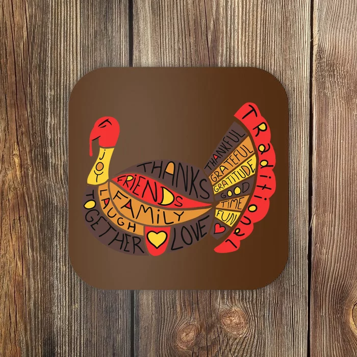 Happy Thanksgiving Day Turkey Coaster