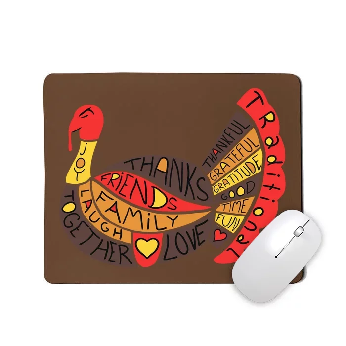 Happy Thanksgiving Day Turkey Mousepad