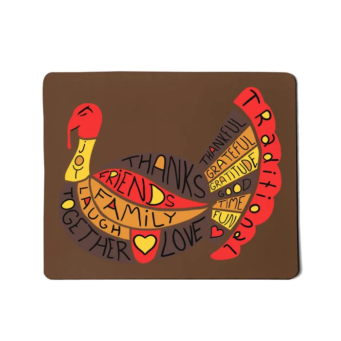 Happy Thanksgiving Day Turkey Mousepad