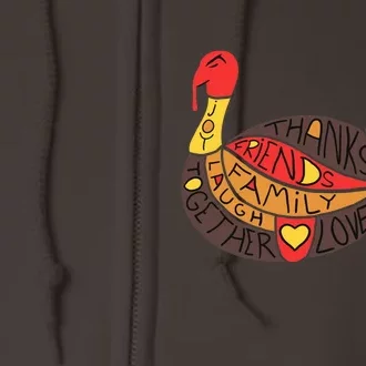 Happy Thanksgiving Day Turkey Full Zip Hoodie