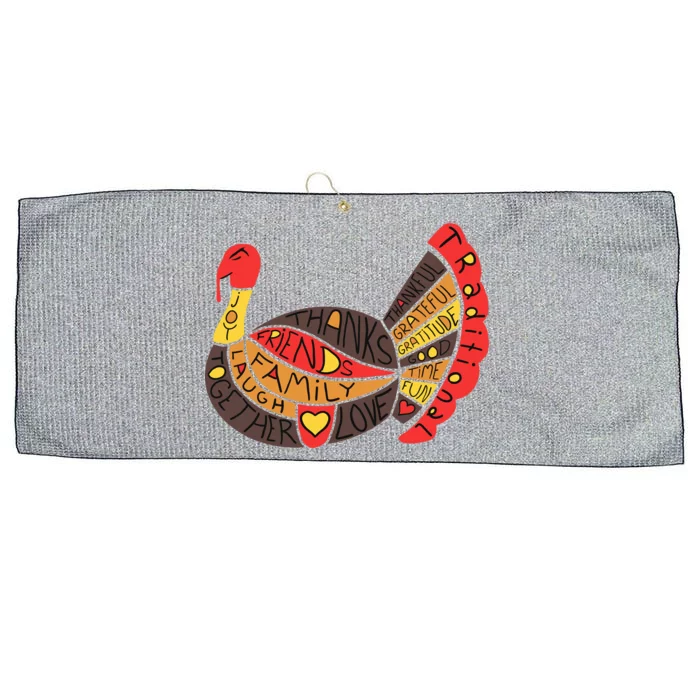 Happy Thanksgiving Day Turkey Large Microfiber Waffle Golf Towel