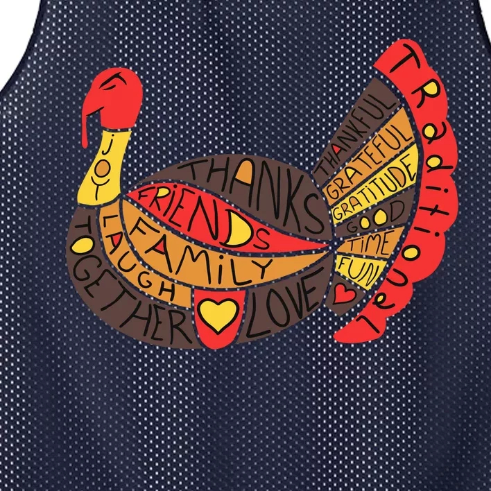 Happy Thanksgiving Day Turkey Mesh Reversible Basketball Jersey Tank