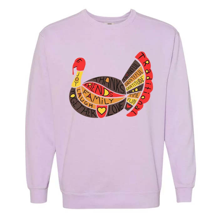 Happy Thanksgiving Day Turkey Garment-Dyed Sweatshirt