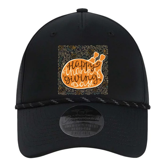 Happy Thanksgiving Day Turkey Pumpkin Logo Performance The Dyno Cap