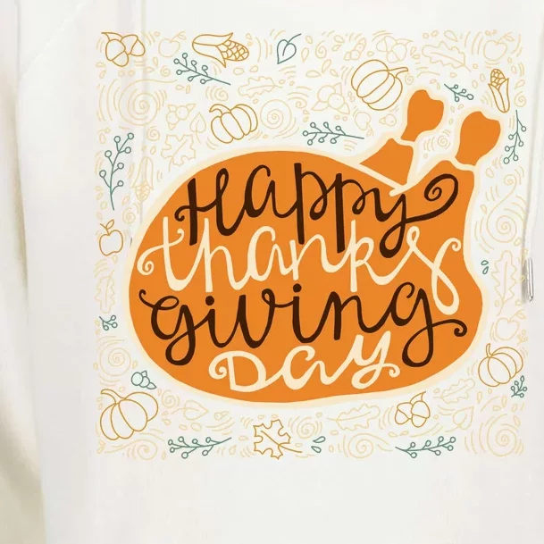 Happy Thanksgiving Day Turkey Pumpkin Logo Womens Funnel Neck Pullover Hood