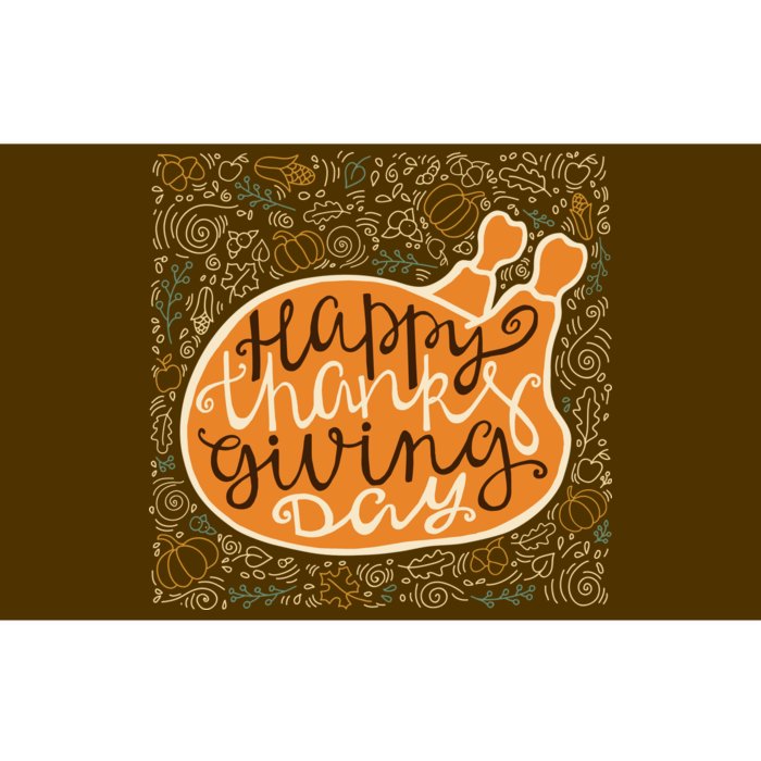 Happy Thanksgiving Day Turkey Pumpkin Logo Bumper Sticker