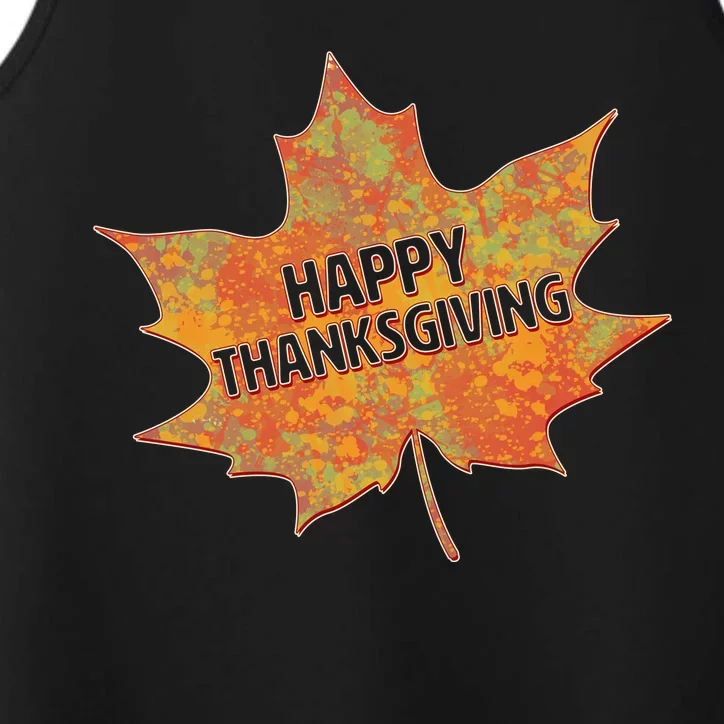 Happy Thanksgiving Fall Leaf Performance Tank