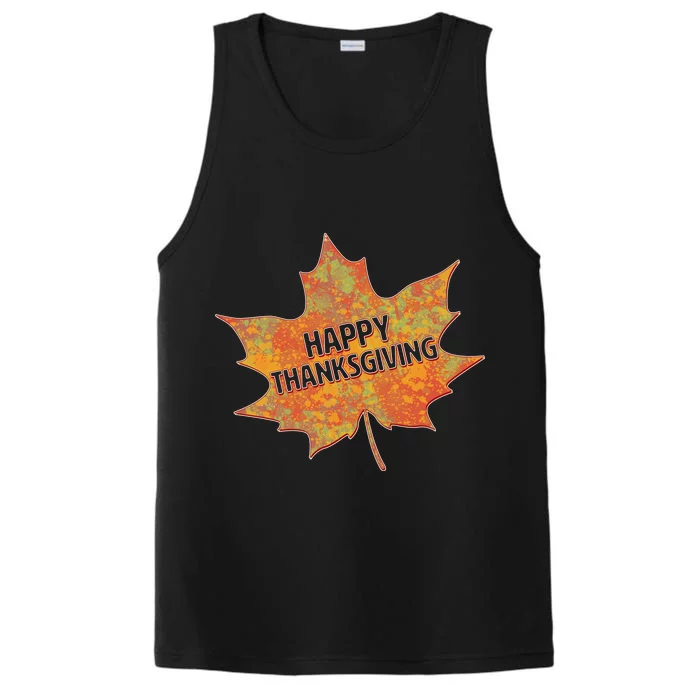 Happy Thanksgiving Fall Leaf Performance Tank