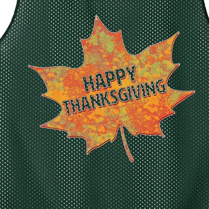 Happy Thanksgiving Fall Leaf Mesh Reversible Basketball Jersey Tank