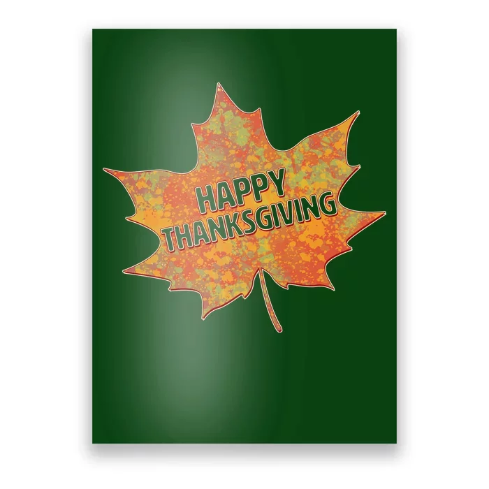 Happy Thanksgiving Fall Leaf Poster