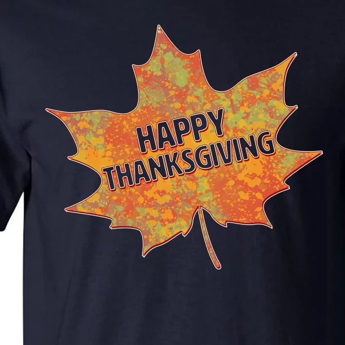 Happy Thanksgiving Fall Leaf Tall T-Shirt