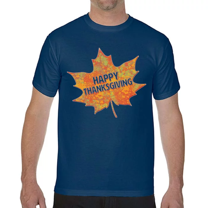 Happy Thanksgiving Fall Leaf Comfort Colors T-Shirt