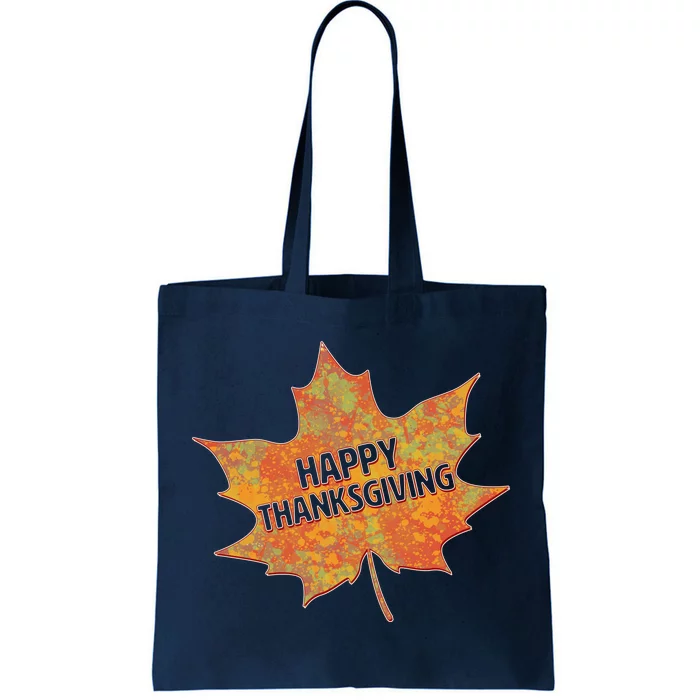 Happy Thanksgiving Fall Leaf Tote Bag