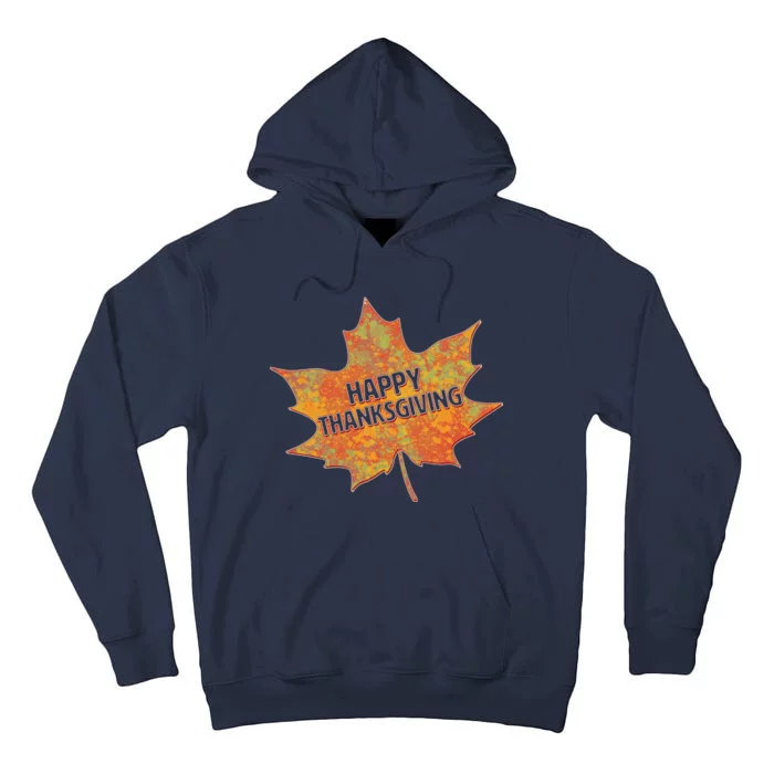 Happy Thanksgiving Fall Leaf Tall Hoodie