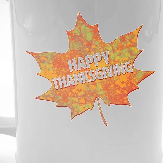 Happy Thanksgiving Fall Leaf Front & Back Beer Stein